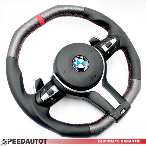 Abgeflacht Tuning Carbon Lenkrad BMW F31 F30 F33 X5 F15 X6 F16 SMG und  airbag Couverture en cuir de volant, pièces d'auto reconditionnées -  Boutique en ligne speedautot