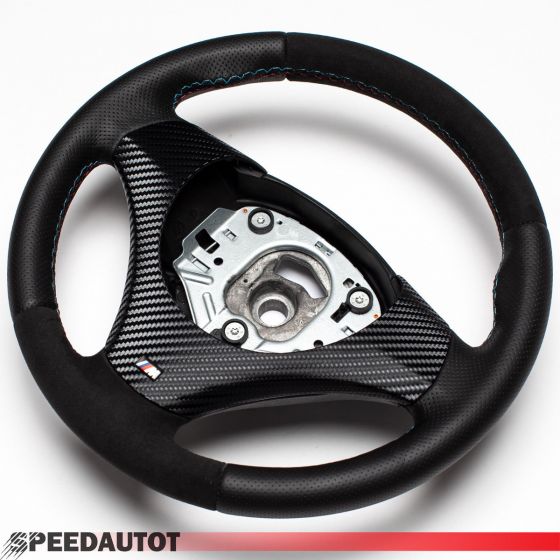 Tausch ALCANTARA Lederlenkrad BMW M Paket E90 E91 NEU LEDERRBEZUG UND BLENDE