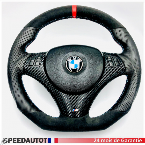 Tuning aplati BMW M-Power volant Alcantara E84 E87 E88 E90 E91 avec airbag.  Couverture en cuir de volant, pièces d'auto reconditionnées - Boutique en  ligne speedautot