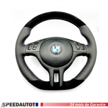 Troc aplatie Cuir Volant BMW M-Power e46 e39 volant Noir Panneau Multi