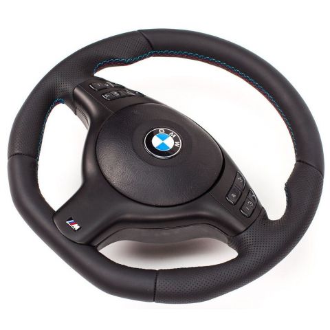 Volant plat avec airbag pour BMW E46 E39 M couvre volant Multif noir 